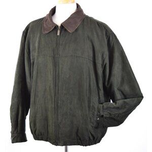 WEATHER REPORT BY WEATHERPROOF Olive Green/Brown Soft Microfiber Coat Sz 2XL